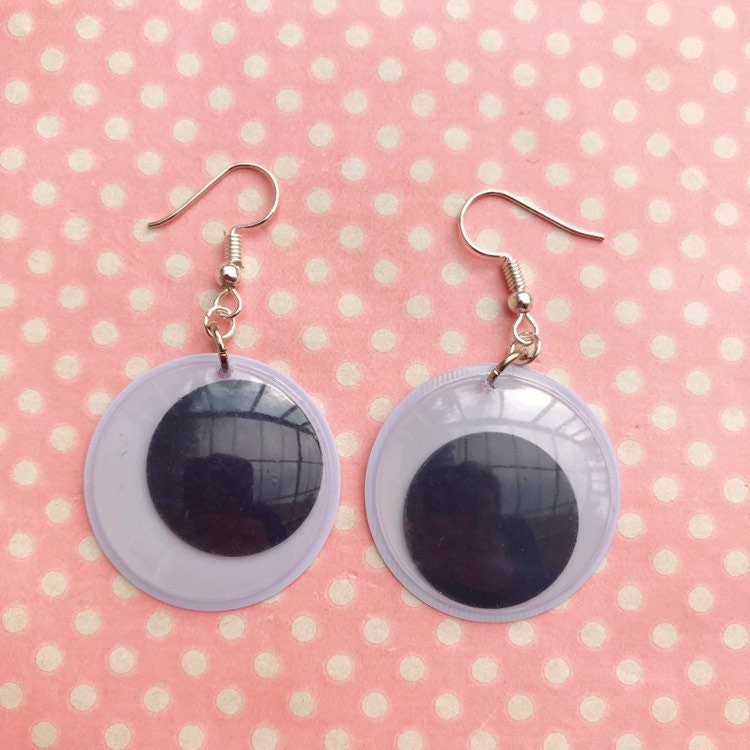 Large Googly Eye Earrings Hook Stud or Clip On Etsy