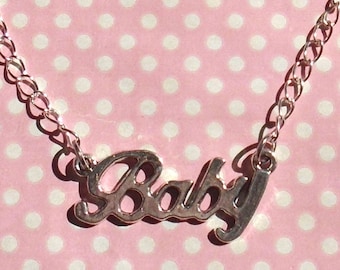 Cute silver baby necklace