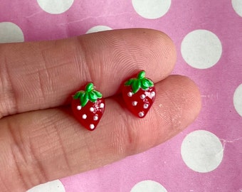 Kawaii strawberry stud earrings