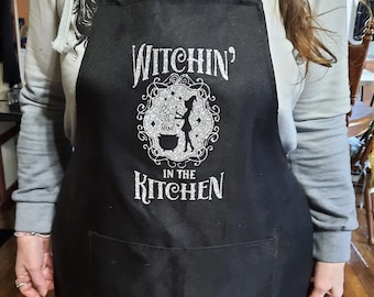 Kitchen Witch Retro Apron, Kitchen Witch Spell Apron, Kitchen Magic ...