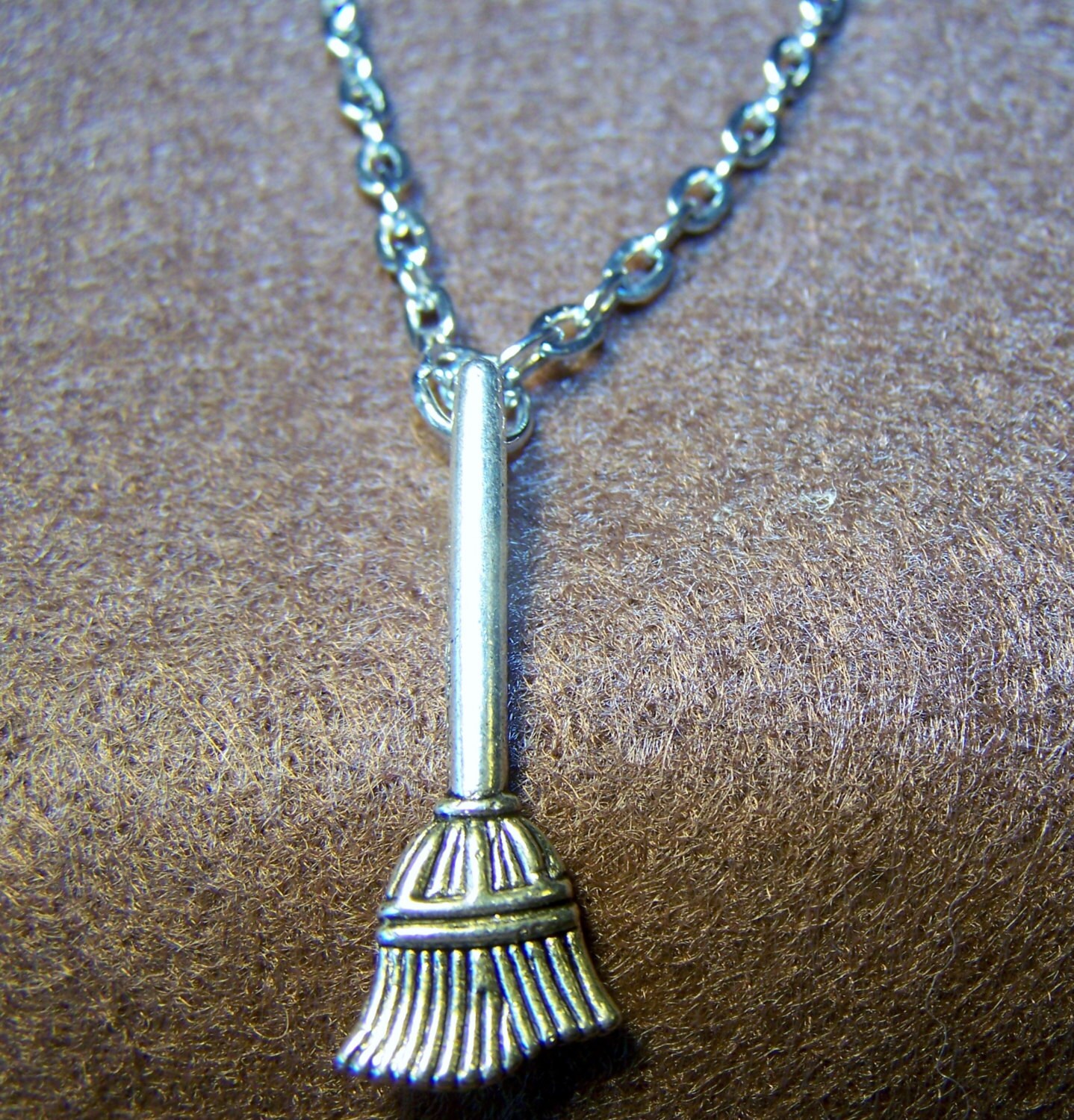 Broom Pendant Necklace Etsy