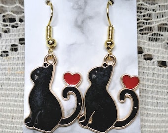 Black Cat Earrings