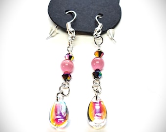 Cat's Eye and Tear Drop Earrings