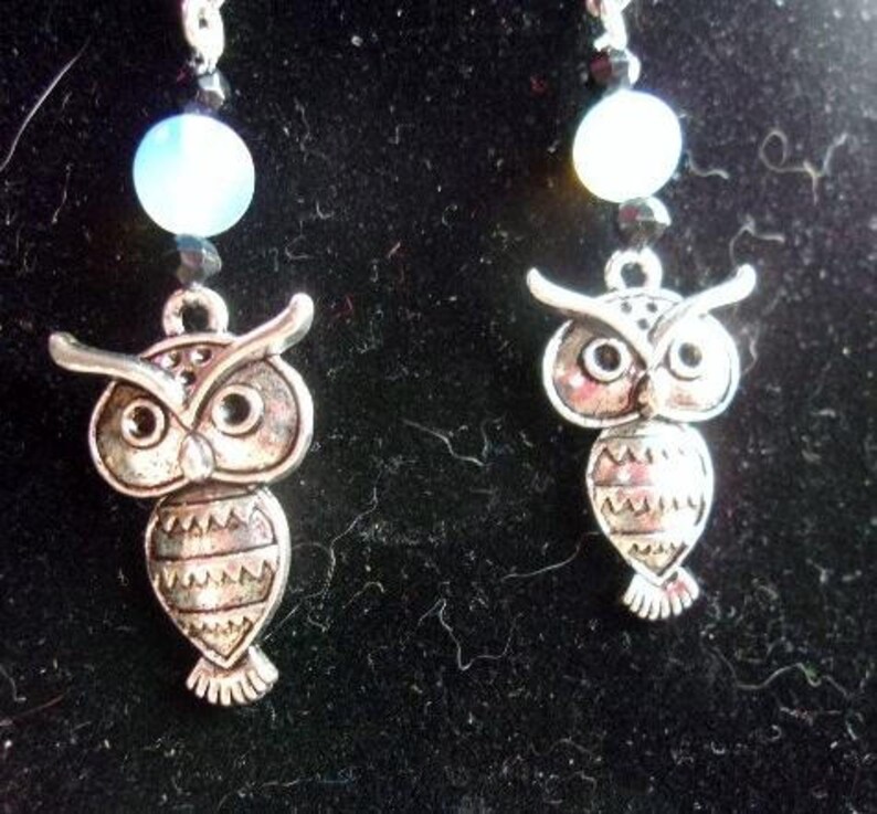 Owl and Opalite Earrings image 1