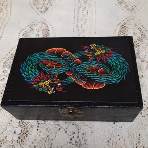 Quetzalcotal Wooden Tarot Card Box