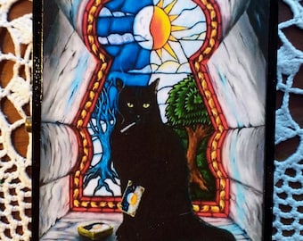 Black Cat Tarot Card Box