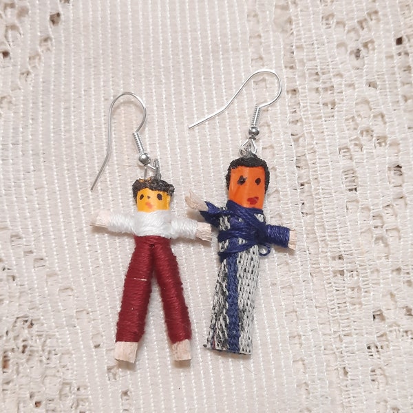 Guatemalan Worry Doll Earrings