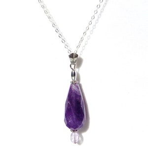Amethyst Beauty - Colorful Column Pendant Necklace
