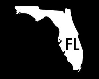 Florida State Car Decal -- Laptop / Car Sticker -- State Pride FL