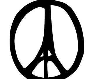 Pray for Paris Peace Sign- Vinyl Sticker