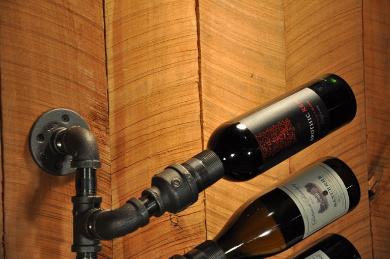 Industrial Plumbing Pipe Wine Rack Bottle Holder Steampunk Etsy