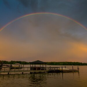 Lake Norman, Mooresville, Rainbow, Charlotte, Huntersville, Lake, Cornelius, North Carolina, Clouds, Dock, Landscape Photograph