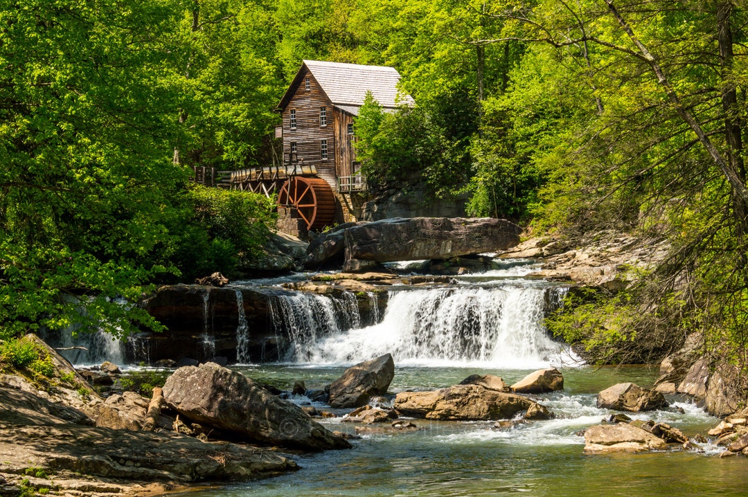 Babcock State Park, Grist Mill, River, Waterfall, Bridge, Spring ...