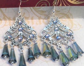 Austrian Bridesmaid Earrings, Wedding Jewelry, Wedding Party Gifts, Crystal Bridal Earrings, Austrian Chandelier Earrings, Bridal Earring
