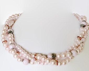 Pearl Bridal Jewelry - Blush Pink Bridal - Bridal Jewelry - Wedding Jewelry - Bridesmaid Jewelry - Textured Pearl Jewelry - Textured Jewelry
