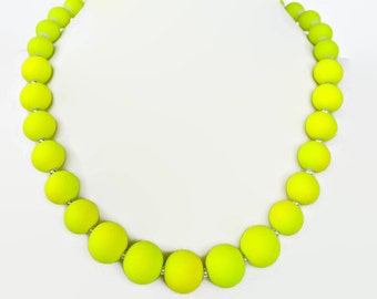 Neon Yellow Jewelry Summer Time Necklace Trendy Summer Jewellery Summer Jewelry Neon Yellow Necklace Neon Jewelry Neon Necklace