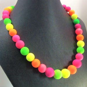 Neon Multi Color Pearl Necklace Summer Time Jewelry Trendy Summer Jewelry Neon Jewelry Neon color Necklace Neon Necklace Neon Jewellery image 9