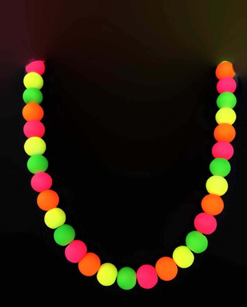 Neon Multi Color Pearl Necklace Summer Time Jewelry Trendy Summer Jewelry Neon Jewelry Neon color Necklace Neon Necklace Neon Jewellery image 4