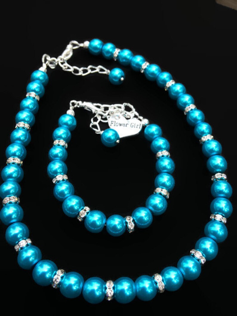 Flower Girl Jewelry Set Bridal Pearls Junior Bridesmaid Etsy