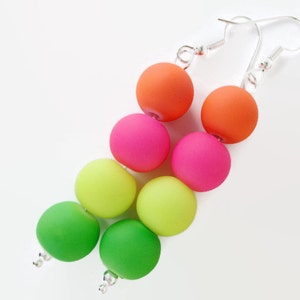 Neon Multi Color Pearl Necklace Summer Time Jewelry Trendy Summer Jewelry Neon Jewelry Neon color Necklace Neon Necklace Neon Jewellery image 2