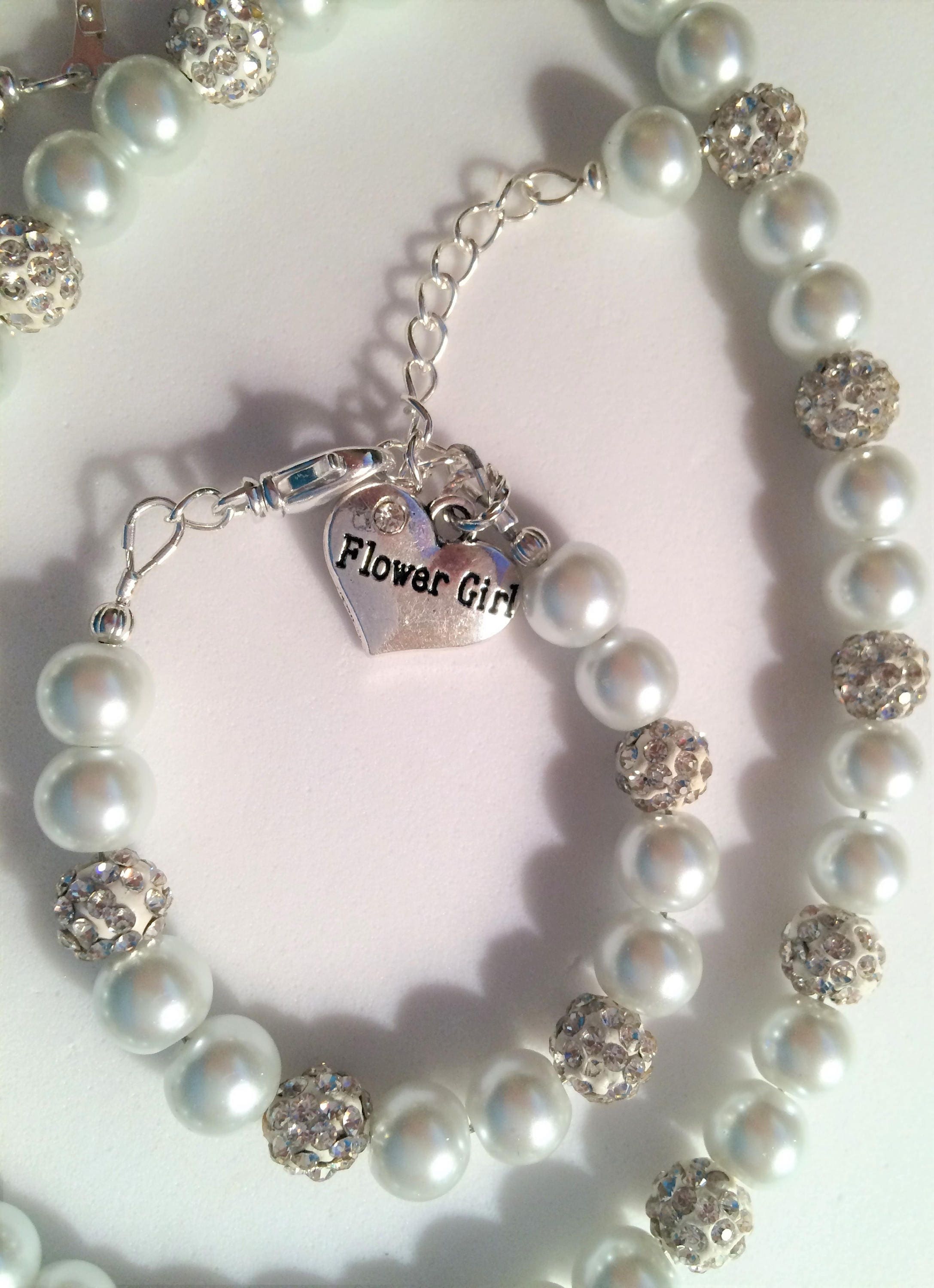 Flower Girl Jewelry Set Bridal Pearls Junior Bridesmaid Etsy