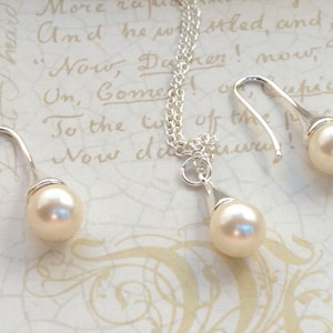 Cream Rose Bridal - Bridesmaid Jewelry - Austrian pearl Jewelry - Pearl Bridal Jewelry - Bridesmaid Jewelry Set - Bridal Jewelry - Wedding