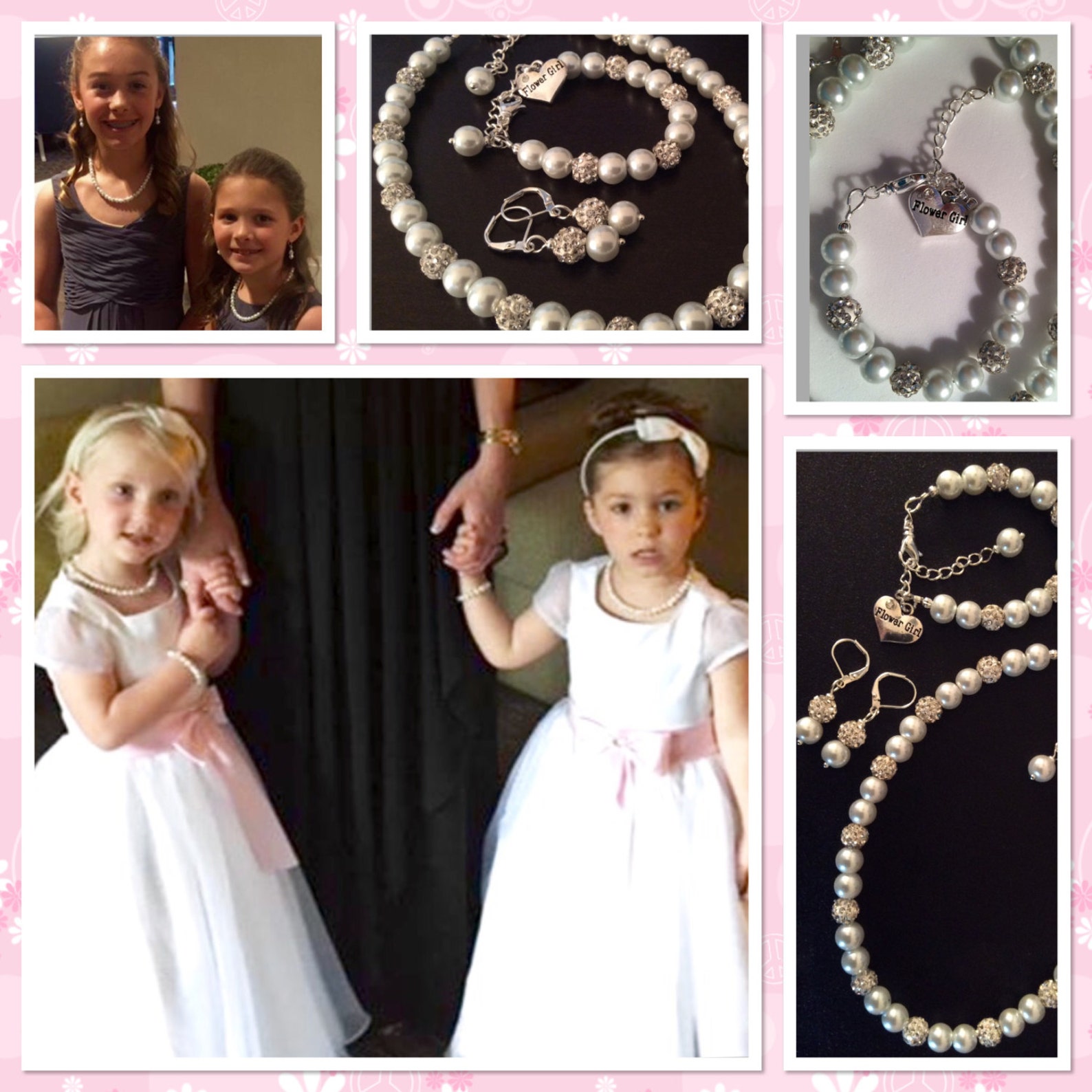 Flower Girl Jewelry Set Bridal Pearls Junior Bridesmaid Etsy