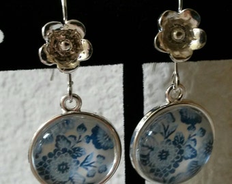 Blue Flower Earrings