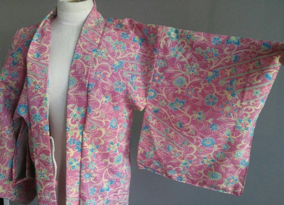 Vintage Haori Jacket Floral Kimono Japanese Haori