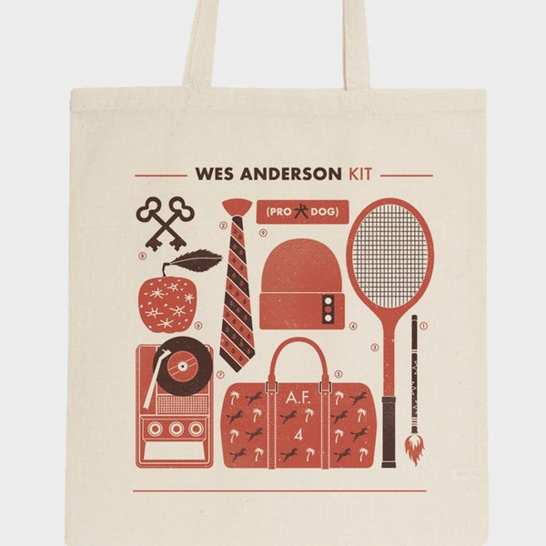Wes Anderson's world Tote Bag Wes Anderson Totebag Bolsa Cotton hipster ilustración