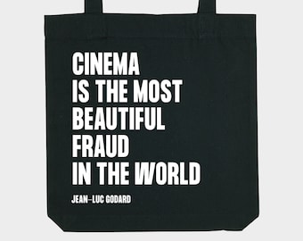 Tote Bag - JEAN LUC GODARD - Nouvelle Vague - Cotton Cloth Bag Totebag Tote - Cinema Fan Art Movie Friends Student Gift Bag Organic quote