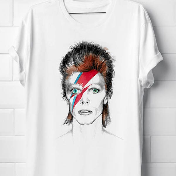 T-shirt David Bowie Rétro '74 – Tournée Mondiale Rouge Et Jaune – Collection Officielle