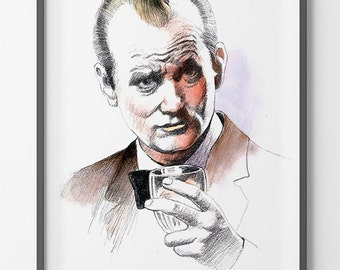 Poster Lost in Translation - Sophia Coppola Scarlett Johanson Bill Murray - Movie Poster - Wall Art Print - Digital Illustration Movie Gift