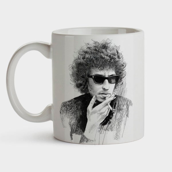 Taza Mug Bob Dylan Classic Rock Vintage Music Illustration Hipster Folk Lovers Gift