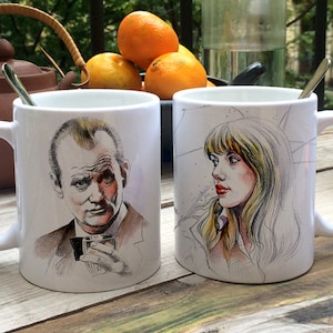 Tazas Lost in Translation Scartlett Johanson Bill Murray Mug Couple Pareja Gift Regalo Movie Cine Sophia Coppola Indie Hipster image 1