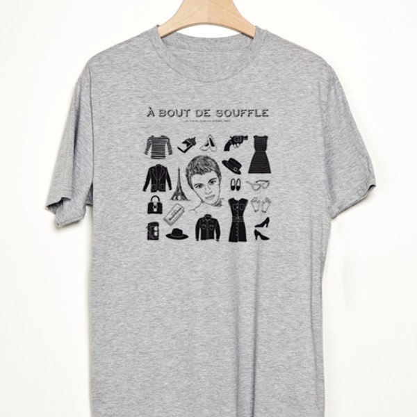 A bout de soufle - jean Luc Godard - Camiseta Unisex T-Shirt - White / Grey - All sizes