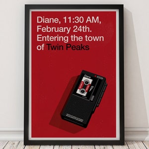 Poster Diane with exclusive illustration Twin peaks-David Lynch. image 1