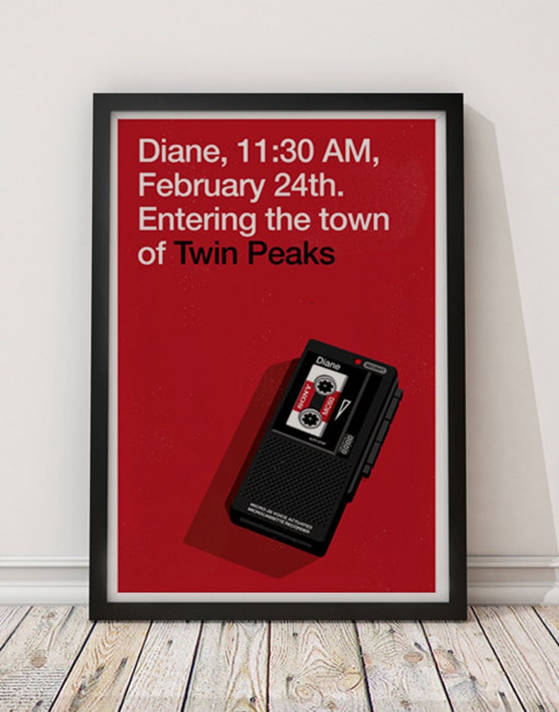 Poster Diane with exclusive illustration Twin peaks-David Lynch. image 1