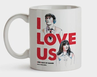 500 (500) Days of Summer 500 days together Zooey Deschanel, Joseph Gordon-Levitt, Marc Webb Mug Mug Cinema Illustration Gift Cinema Indie