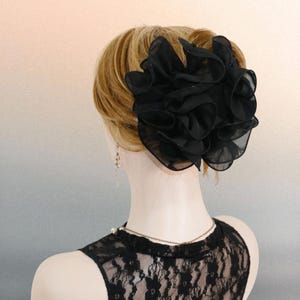 Medium Size Chiffon Bow Jaw Clip: Elegant Updo Women Hair Accessories, 6" Wide