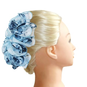Tie Dye Chiffon Banana Clip Comb Bow - Handmade Hair Accessory