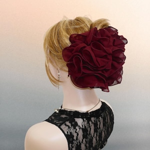 Jumbo Size Chiffon Bow Claw Clip Women's Accessories, for Weddings & Parties 7" wide