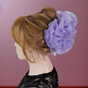 Jumbo Chiffon Hair Bow Jaw Clip - 7&quot; Wedding Party Hair Accessory