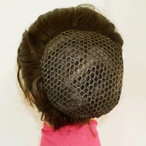 Mesh shimmery gold Silver Bun Holder, Long hair bun Ponytail Cover Fancy Hair Cover Dancewear Ballet Bridal Accessories For Girls Women