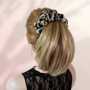 Animal Print Chiffon Scrunchie: Extra Large Sheer Ponytail Holder