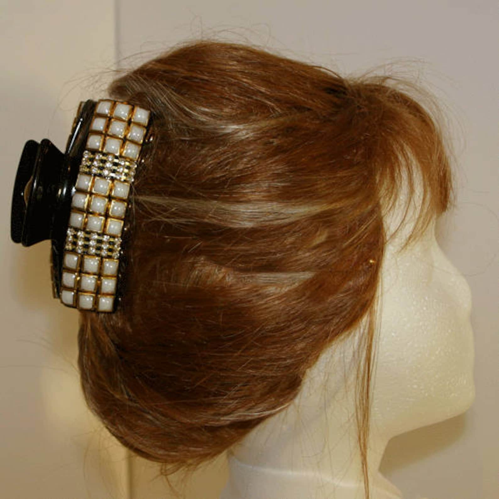 Pearl Jaw Clip Acrylic Jaw Hair Clip Crystals and Pearl Jaw Etsy