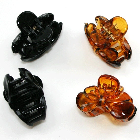 Set Of Four Mini Jaw Hair Clips Bow Style Jaw Claw Clip Etsy