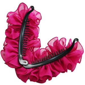 Banana Clip Comb Chiffon Bow Bun cover  Ponytail  Fluffy Hair Bow Assorted Colors