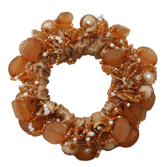 Acrylic Flat Shape Beaded Scrunchies Beaded Scrunchies Satin Etsy