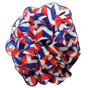 Jumbo Patriotic Hair Bow: Red, White & Blue Chiffon Jaw Clip (7&quot; Wide)